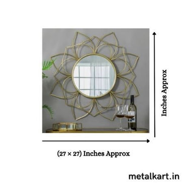 Metallic Lotus Mirror (24 x 24 Inches)